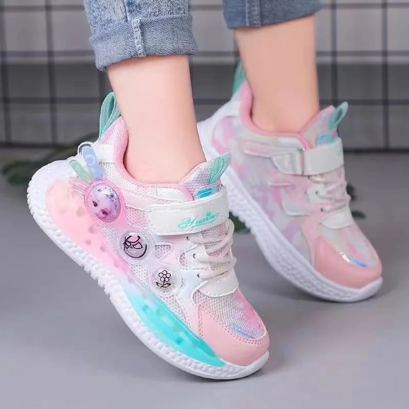 real pictures plus size Versatile Frozen cartoon Queen Elsa Casual Shoes 2024 New women Canvas white Children's board shoes