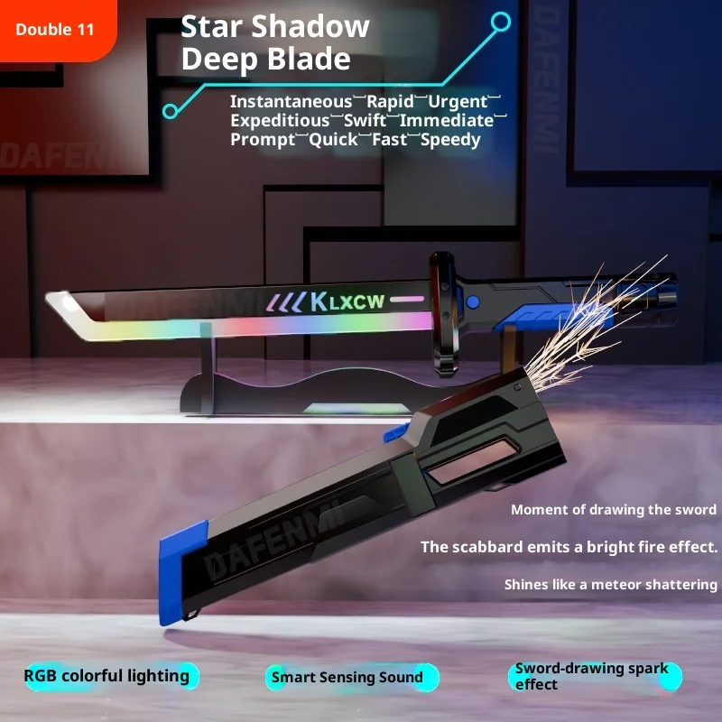 40 centimetri Arcobaleno Ricaricabile Led Light-Up Giocattolo Spada Seleno Spada Regalo Di Compleanno Suono Effetto Nebbia Incandescente Cyber Spada Lama Da Battaglia