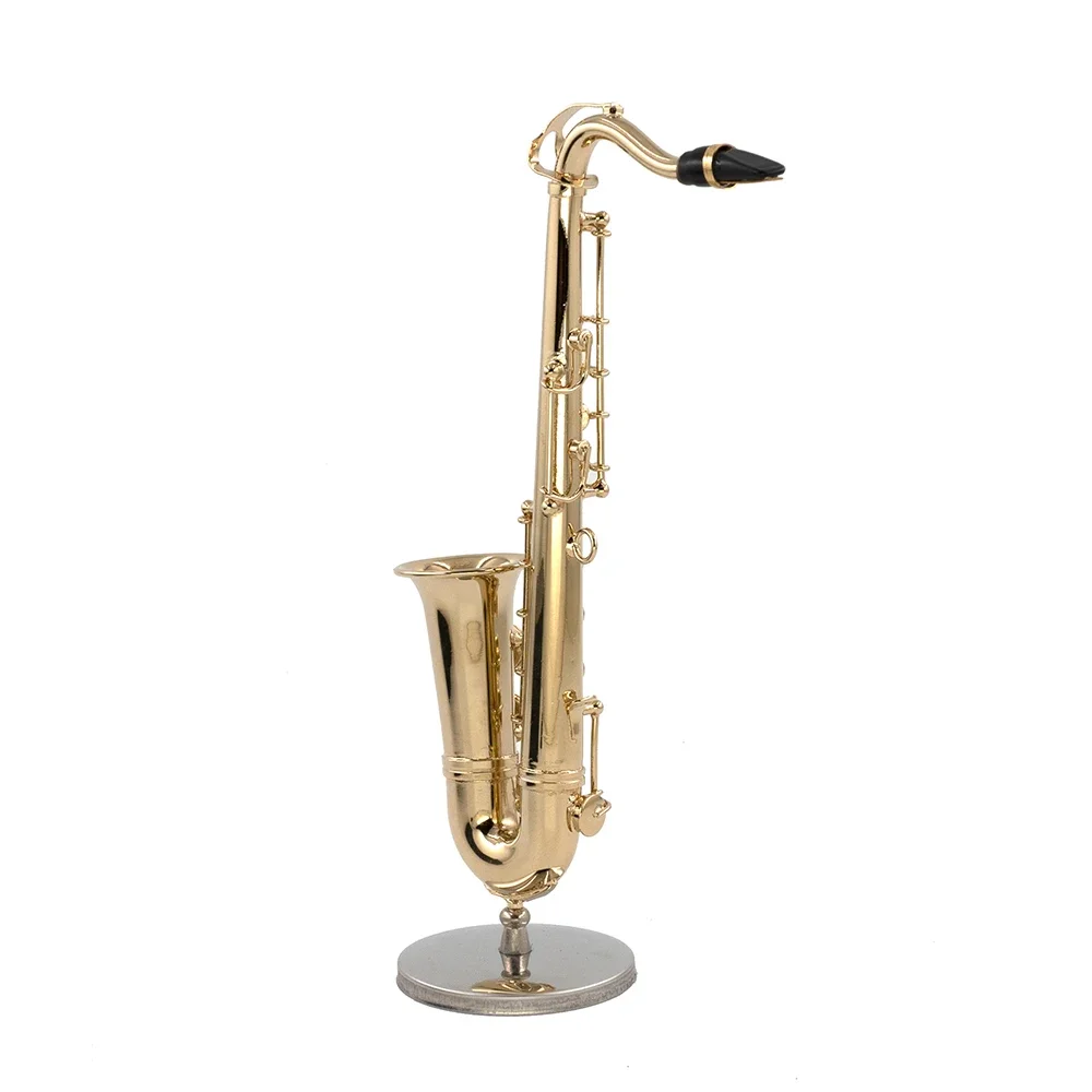 Miniature Copper Tenor Saxophone Model Mini Musical Instrument 1/12 Dollhouse ob11 1/6 Action figure Accessories Decoration