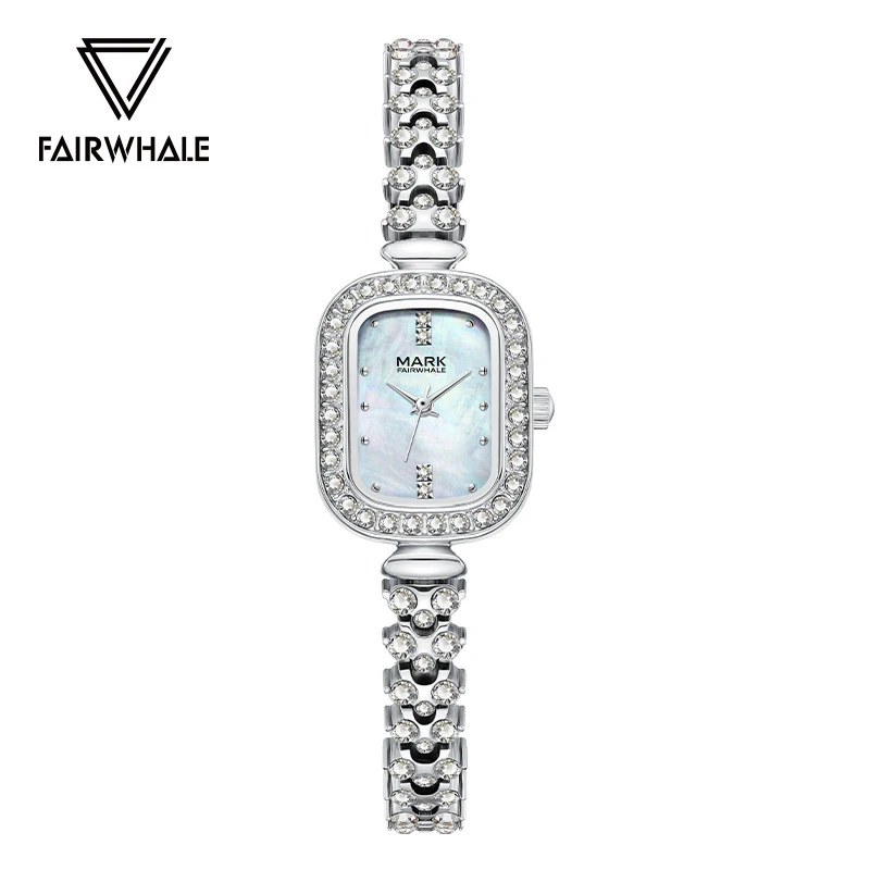 Mark Fairwhale Brand Luxury Silver Watch For Women Ladies Casual Crystal Bracelet Quartz Watch Creative Gift Relojes Para Mujer