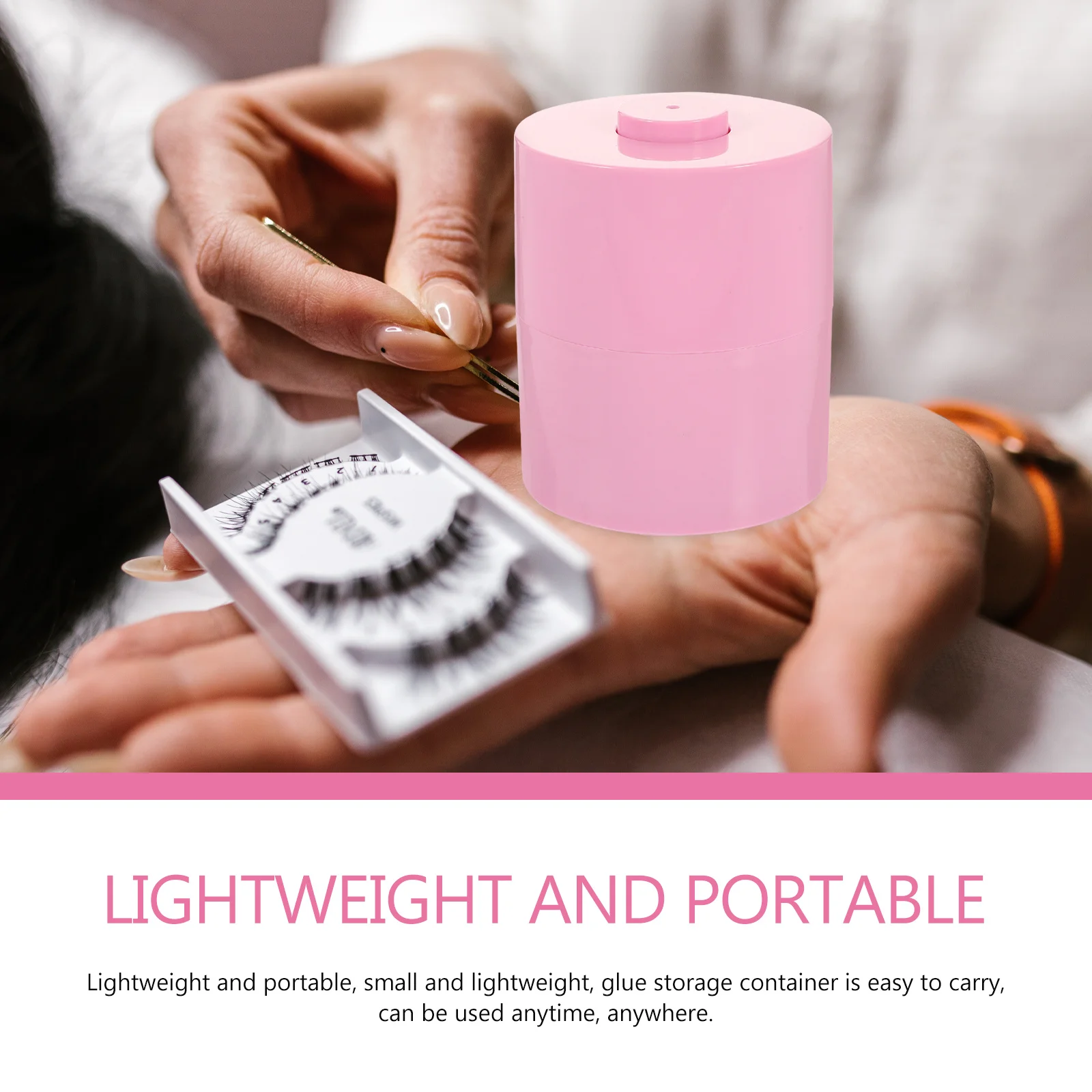 Versiegelter Wimpern-Aufbewahrungsbehälter, wasserdicht, staubdicht, Kleberhalter, tragbar, klein, für den Reisegebrauch, Wimpernverlängerungshalter