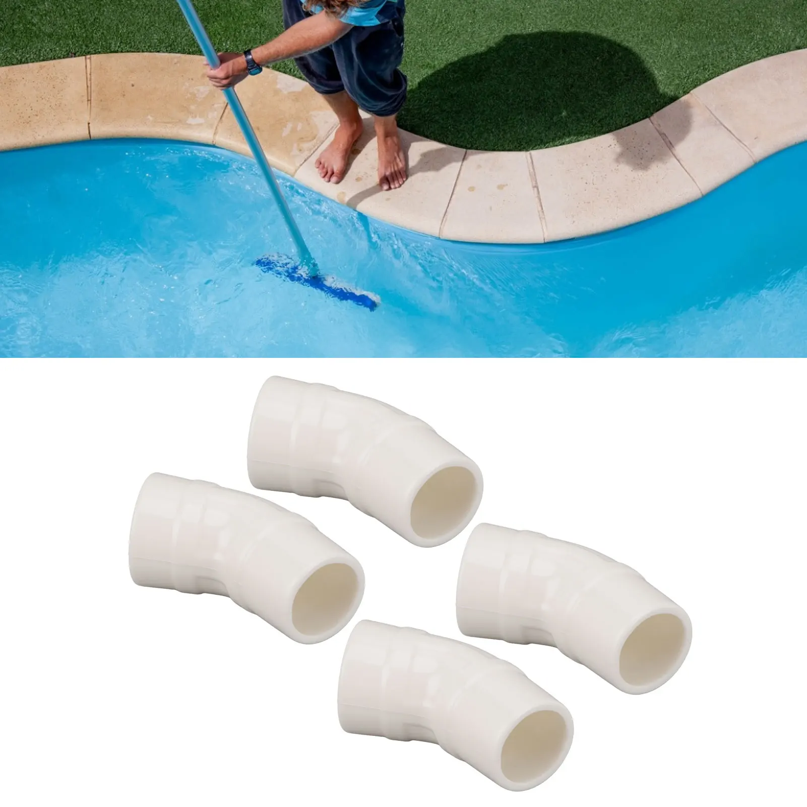 

4Pcs Pool Cleaner 45 Degree Elbow Silicone Pool Accessories W70244 Replacement For Zodiac Baracuda G2 G3 G4