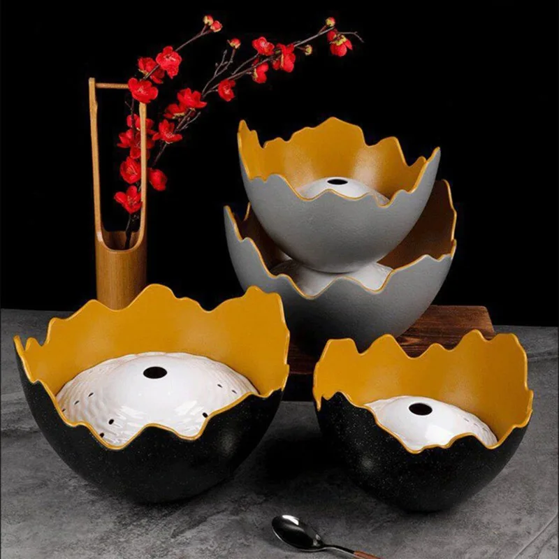 

Unique Shape Divided Platter Tableware Salmon Sashimi Seafood Vegetable Plate Kitchen Food Storage Serving Tray Home Item