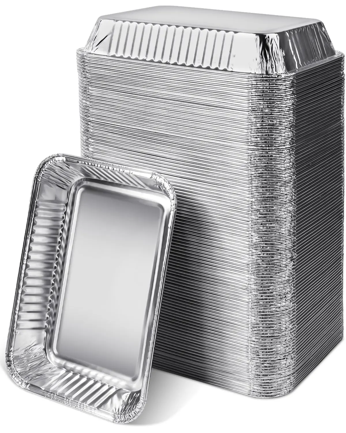 50 Pack Aluminum Foil Grease Collection Tray Disposable Drip Pan Liner for Weber 6415 BBQ Grill Accessories Easy Clean