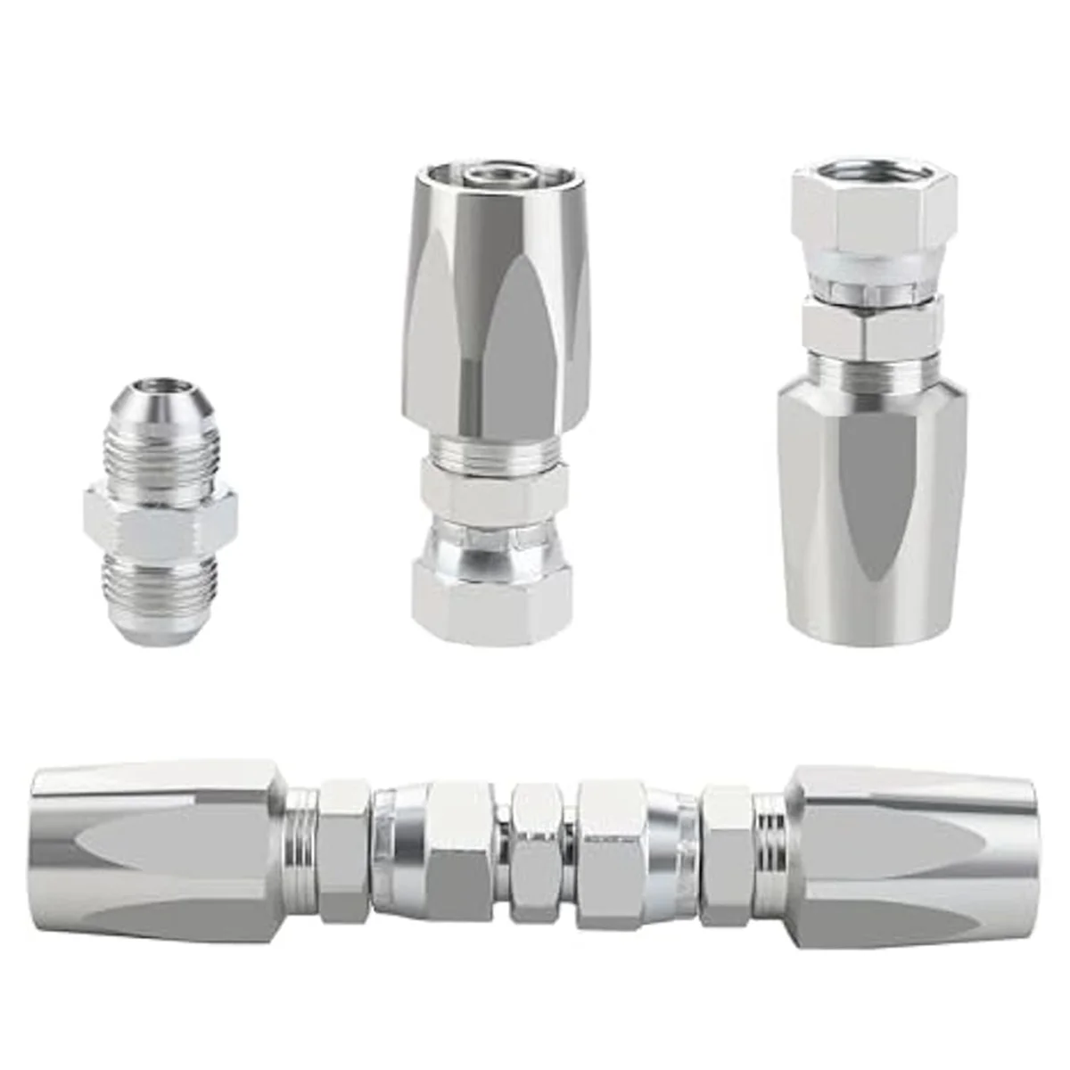 

AA97 2PCS Reusable Hydraulic Fittings 1/4Inch ID Hydraulic Hose Field Repair Kit