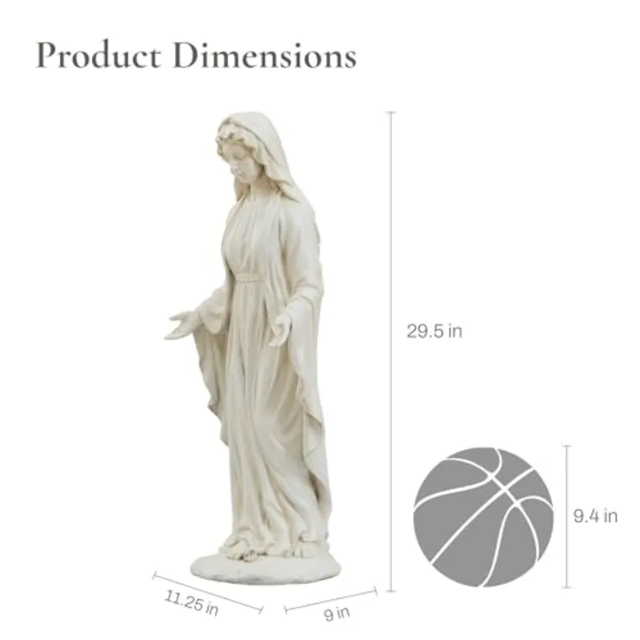 Outdoor garden statue for spiritual decor, resin material, white color, weather-resistant finish and detailed craftsmanship