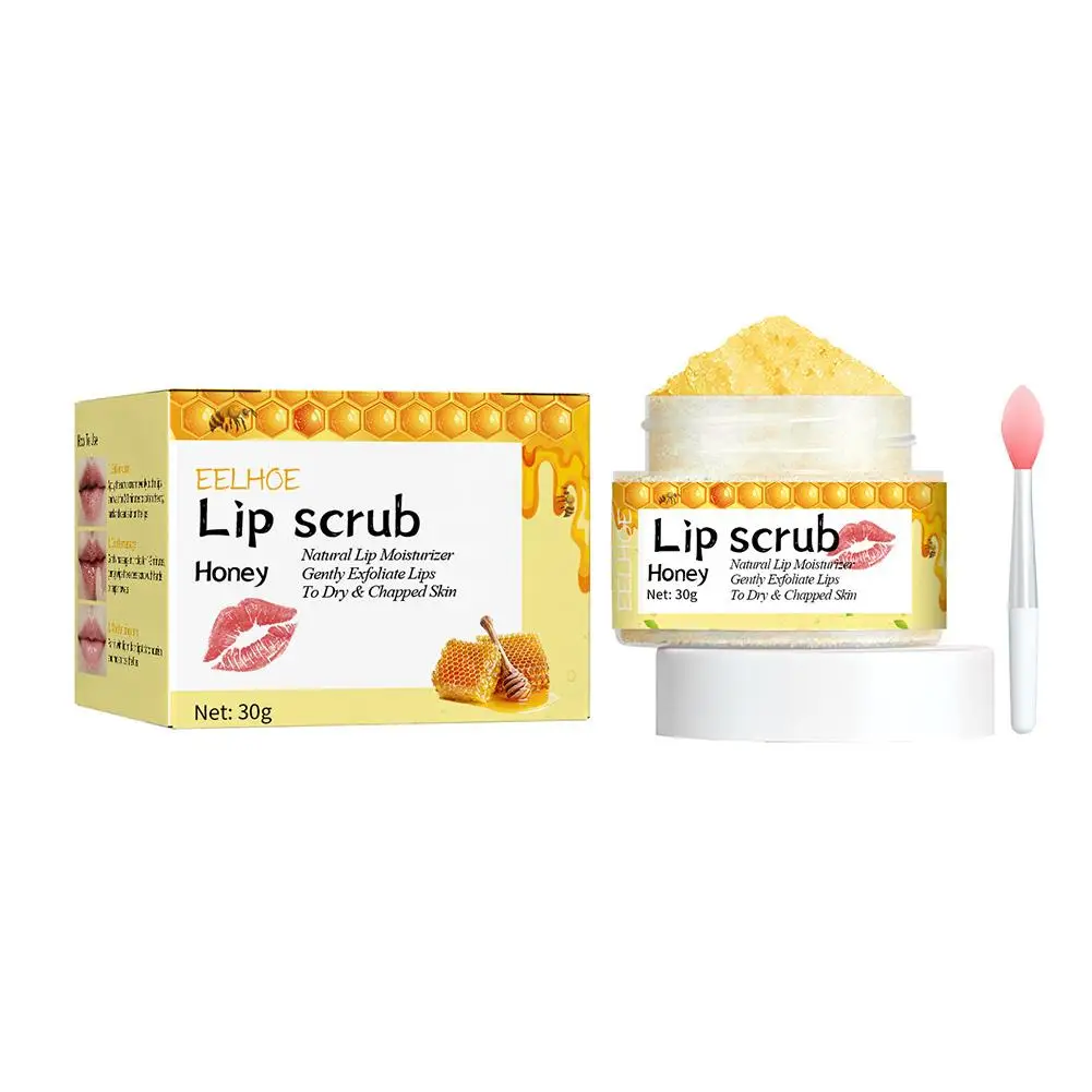 Scrub bibir, Eksfoliasi pencerah garis bibir pudar Anti perawatan mati menghilangkan kekeringan Makeup perawatan kulit melembabkan S0h1