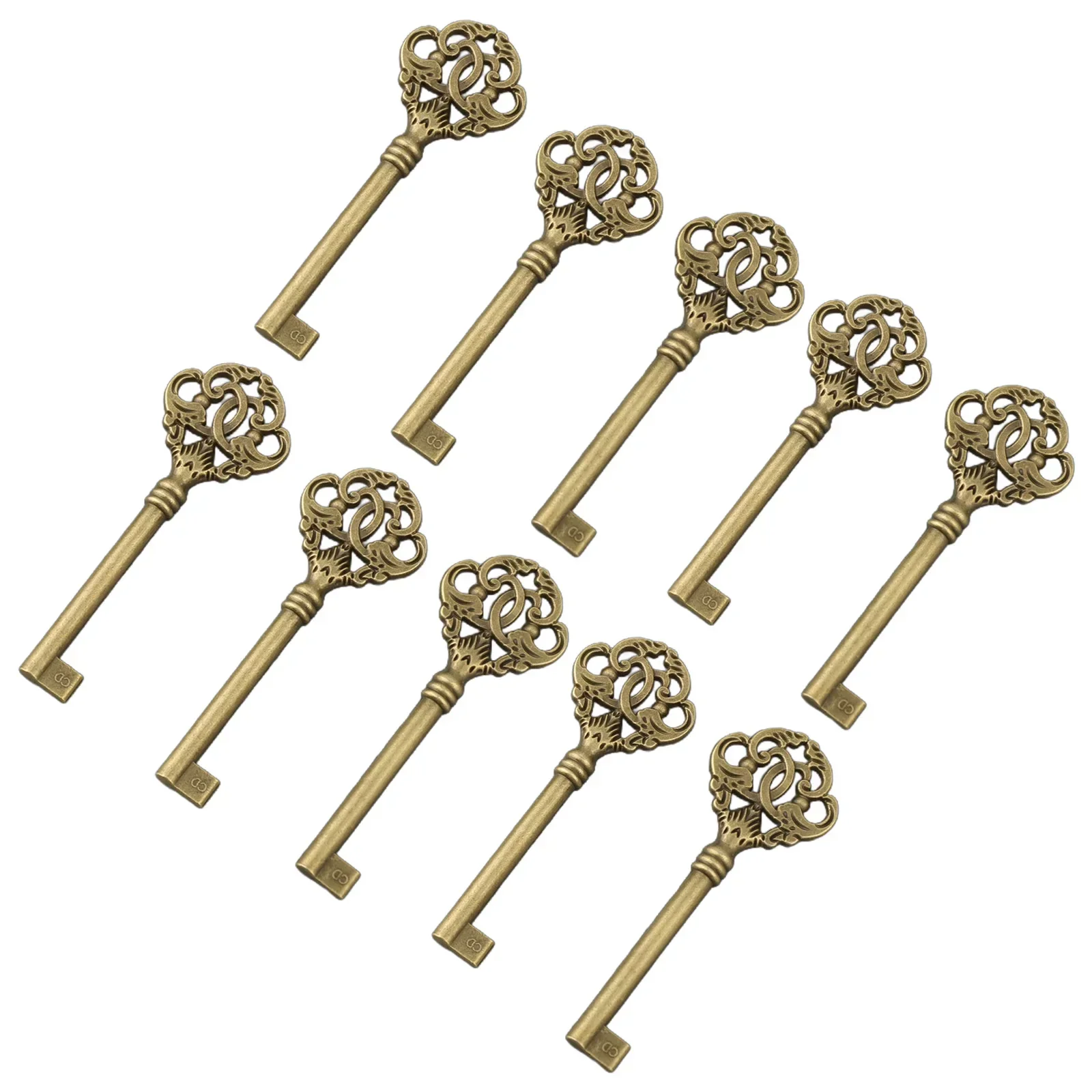 10pc Furniture Vintage Style Open Skeleton Key Hole Head Furniture Cabinet Antique Alloy Key Cabinets Home Hardware