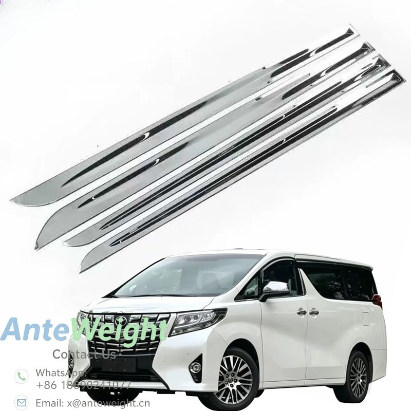 Chrome Door Side Trim for Toyota Alphard Vellfire 30 Series 2015-2023 Stainless Steel Body Molding Exterior Decor Strips