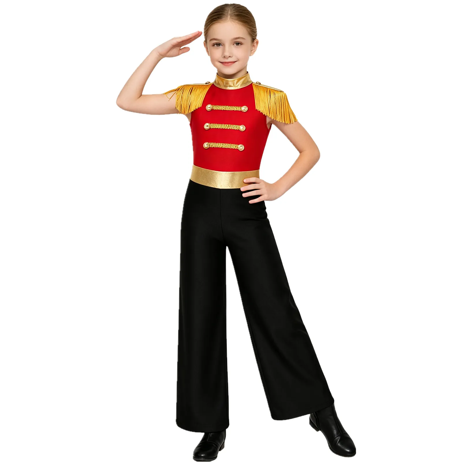 Kids Girls Halloween Nutcrackers Soldier Cosplay Costume Drum Band Honor Guard Parade Jumpsuit Carnival Party Circus Costume