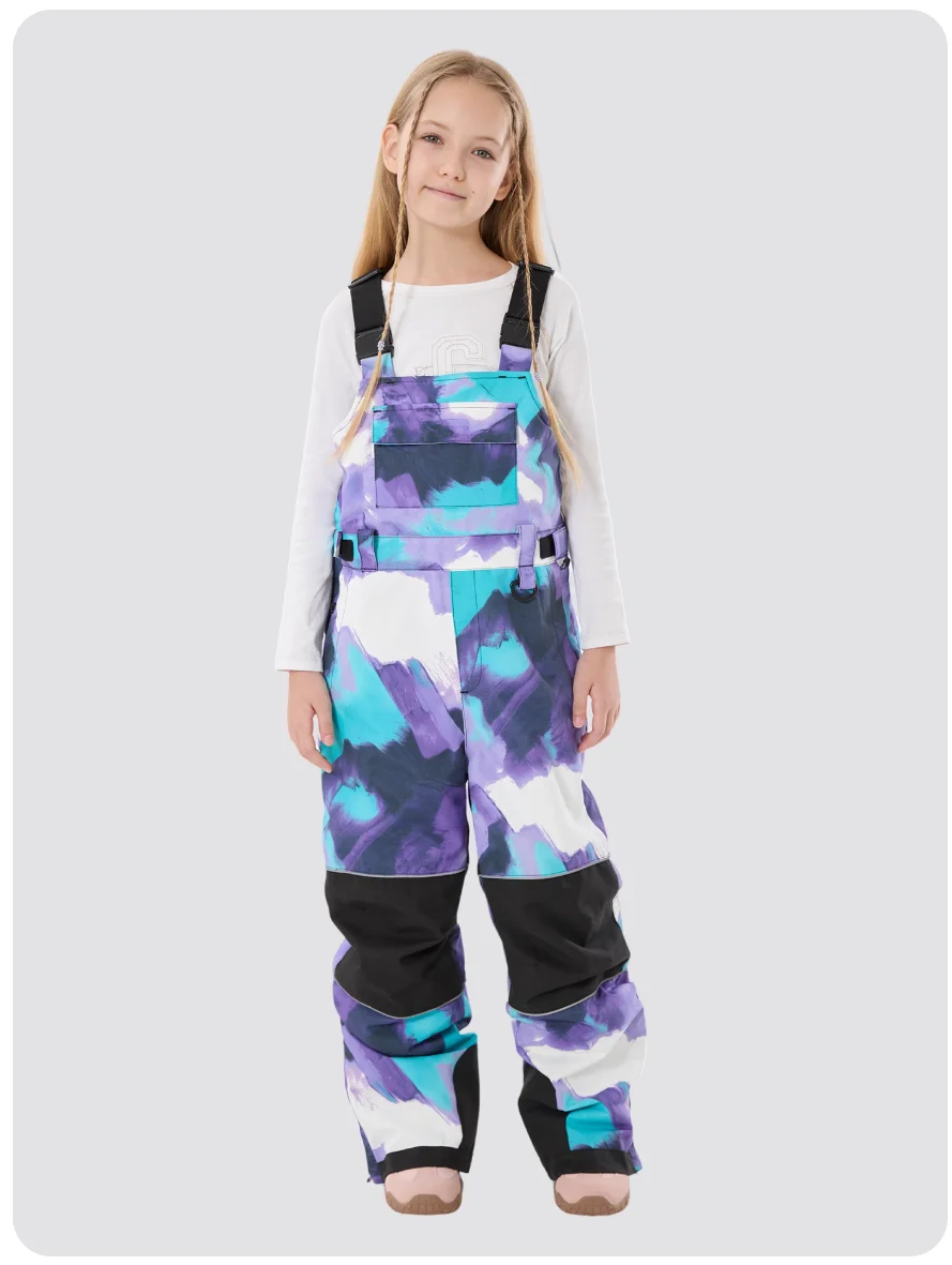 Gsou Snow 2025 سروال مريلة تزلج للأطفال مقاوم للماء ومضاد للرياح معزول للثلج مع أشرطة قابلة للتعديل للبنين والبنات #1