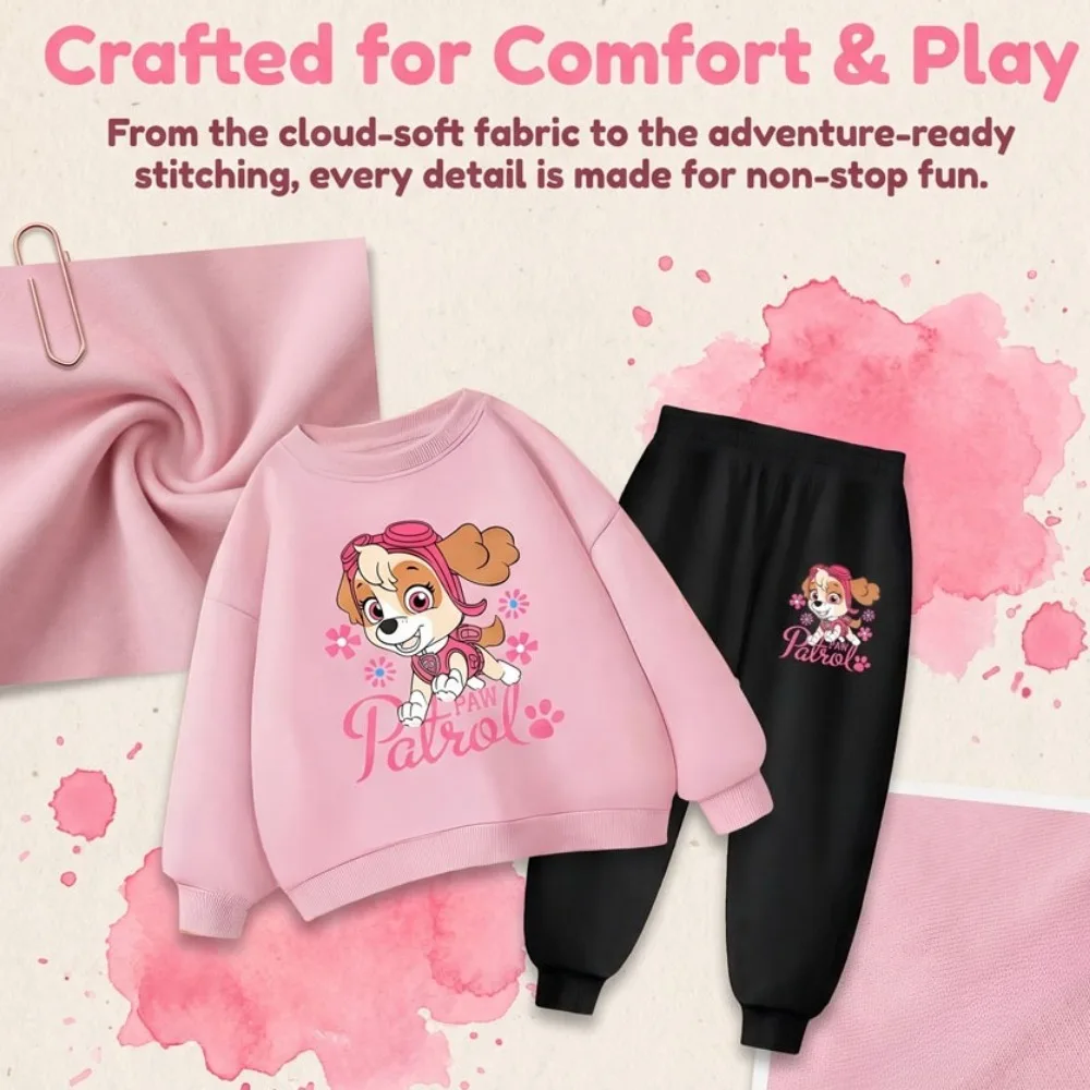 2026 Herbst Neuer Stil Mädchen O-Ausschnitt Hoodies und Lange Hose Zweiteilige Sets Kinder Casual Trainingsanzug Kinder Pullover Sweatshirt Anzug