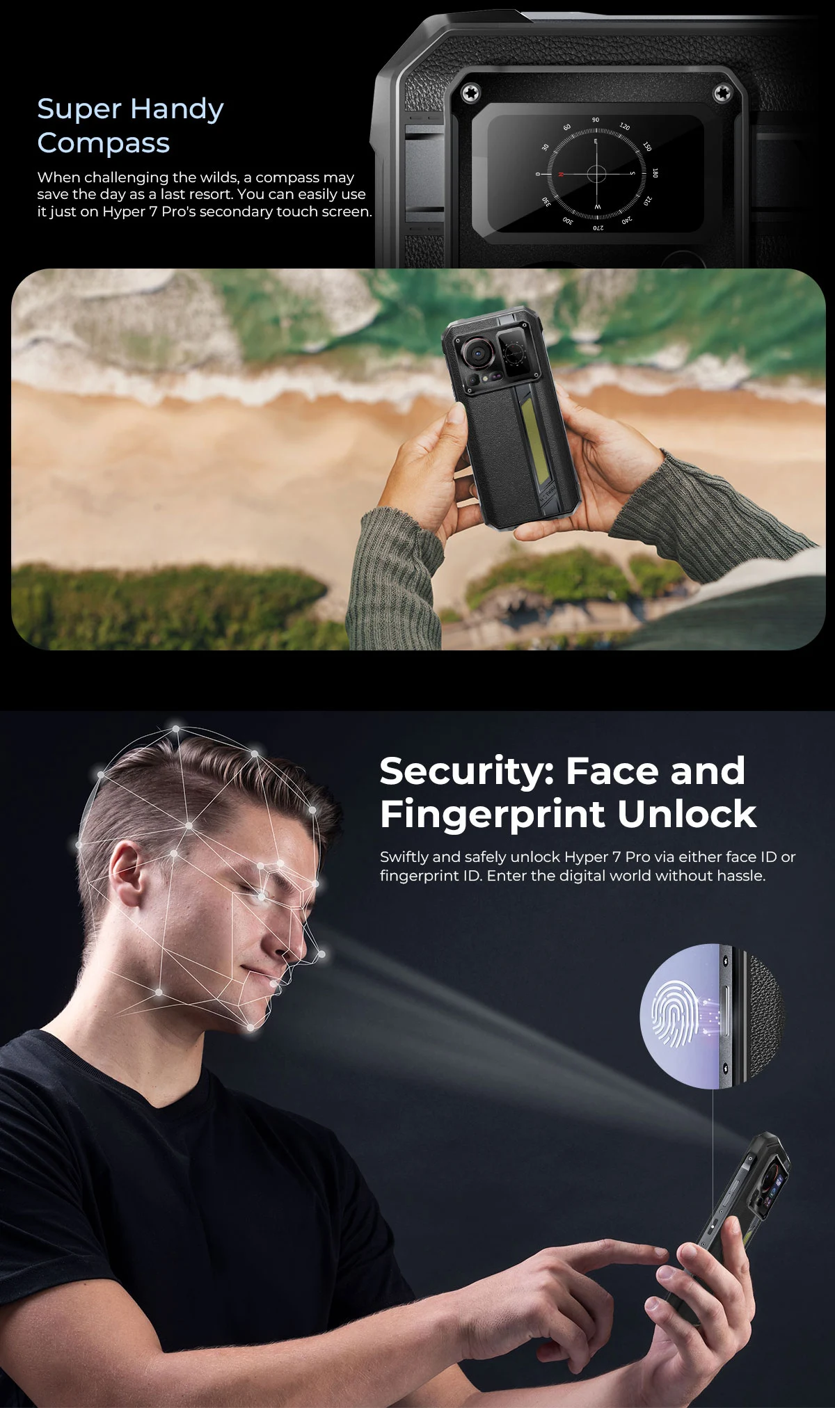 HOTWAV Hyper 7 Pro 5G Rugged Phone 200MP Android 14 6.6'' FHD+ 120Hz Smartphone 36(16+20)GB 256GB 10800mAh 33W Mobile Phone
