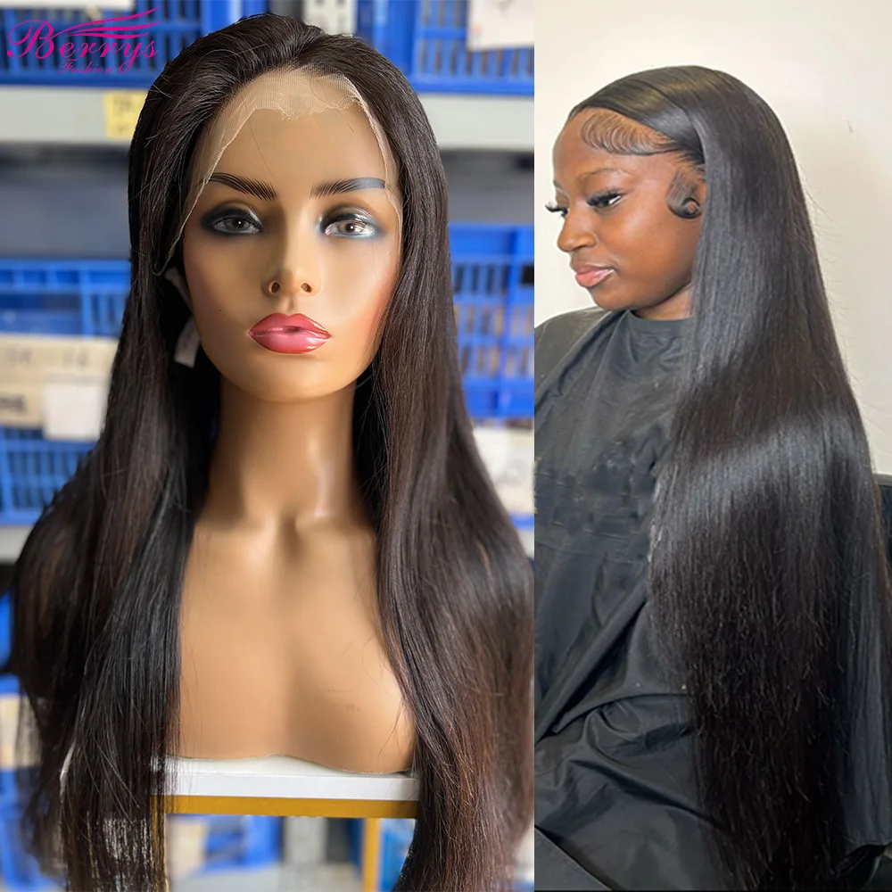 Berrys Fashion Hair Straight 13x6 HD Lace Front Human Hair Wigs Pre Plucked 5x5 Lace Closure Wig And 13x4 Lace Frontal Wig 250%