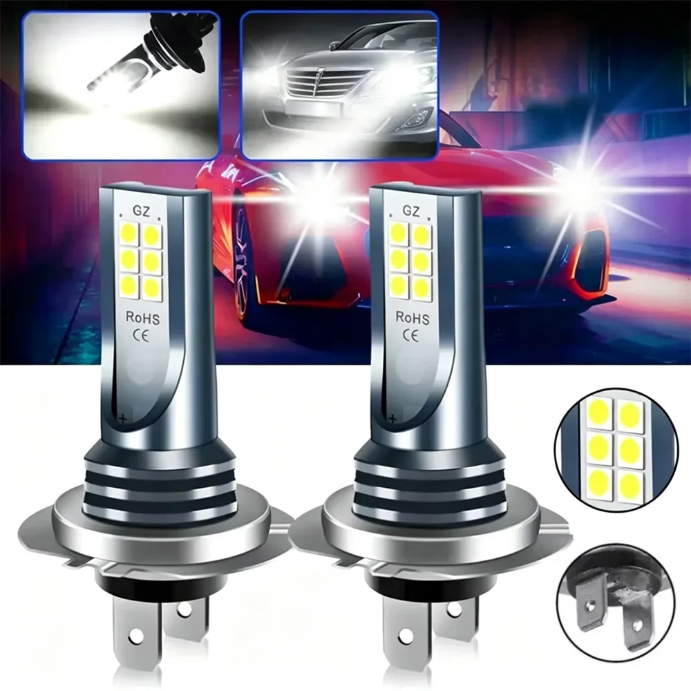 1/2/4PCS H7 Led Headlight Bulb Kit Car Fog Light Bulbs High Low Beam 12V 80W High Power Car Fog Light 6500K Headlight Bulbs