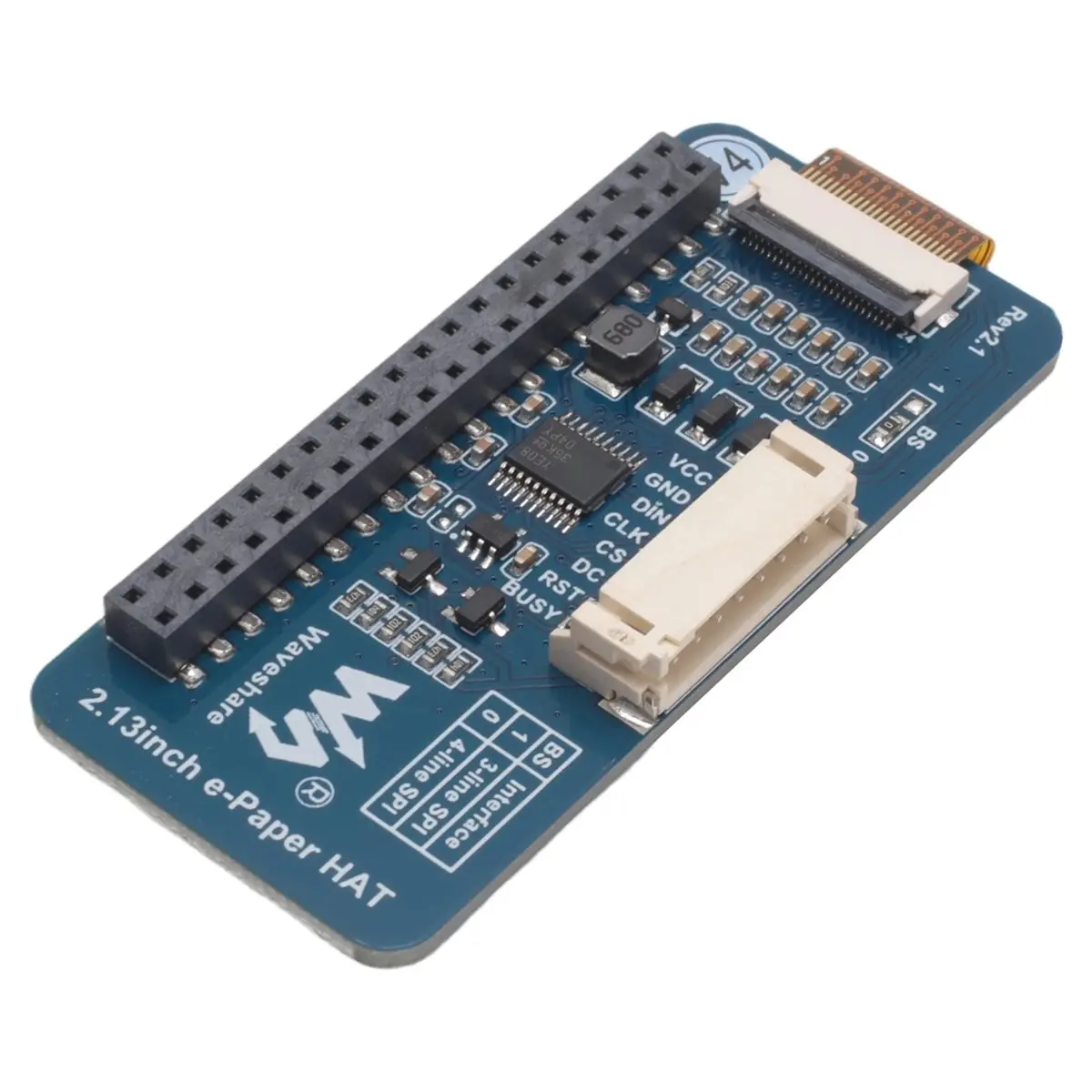 #39B Display screen module,Waveshare 2.13Inch E-Ink Display HAT, Black,White Two-Color 250X122 (Blue)