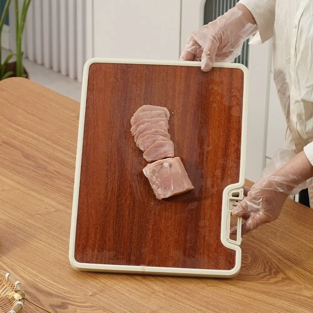

Двусторонняя кухонная разделочная доска, деревянная разделочная доска для фруктов с защитой от плесени, дизайн подставки, антибактериальный разделочный блок для шеф-повара