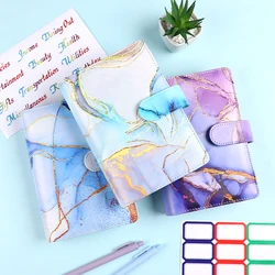 A6 Marble Colorful Money Budget Planner Binder Envelopes Cash Notebook Cover for Budgeting Money Organizer for Budget Binder