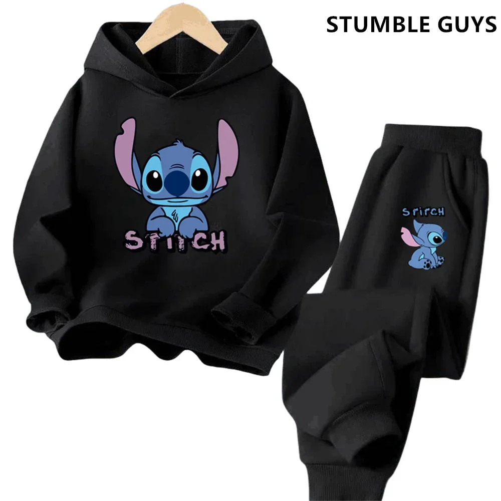 Kawaii Girls Clothes Lilo Stitch Sweatshirt Anime Cotton Hoodie Children Kid Girl Boy Manga Hoody Baby Casual Tops Trucksuit