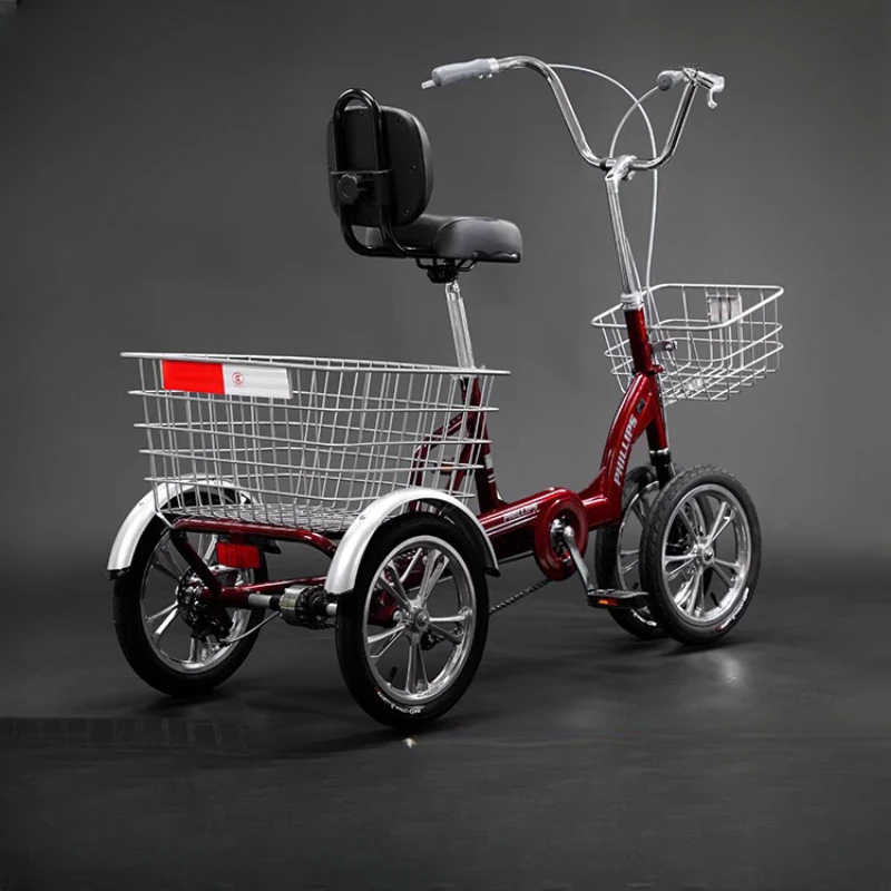 Pedal four-wheeled vehicle for the elderly, human leisure, light and loaded adult bicycle.