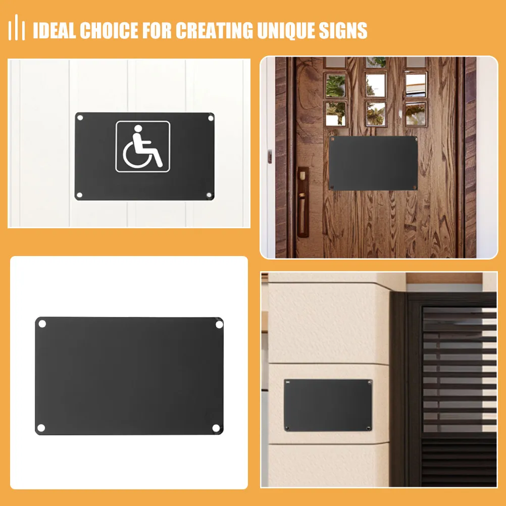 10Pcs Blank Aluminum Nameplate for Engraving DIY Metal Sign Anodized Black Finish Hotel Industrial Door Plate Craft Sheet