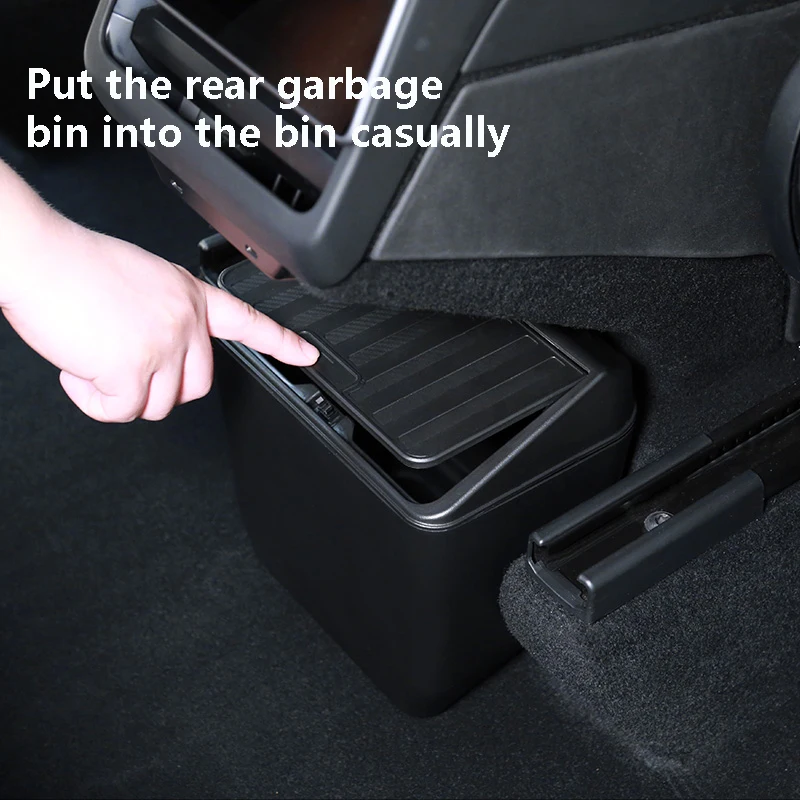 

Для Tesla Model Y Juniper 2025 мусорный бак на заднем сиденье, задний средний мусорный бак под сиденьем, ящик для хранения, органайзер, лоток, автомобильные аксессуары