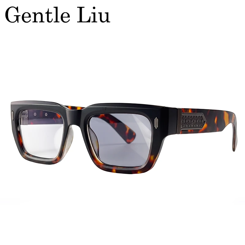 Photochromic Square Sunglasses Men 2026 Luxury Brand Designer Vintage Steampunk Hip Hop Sun Glasses Retro Fashion UV400 Shades
