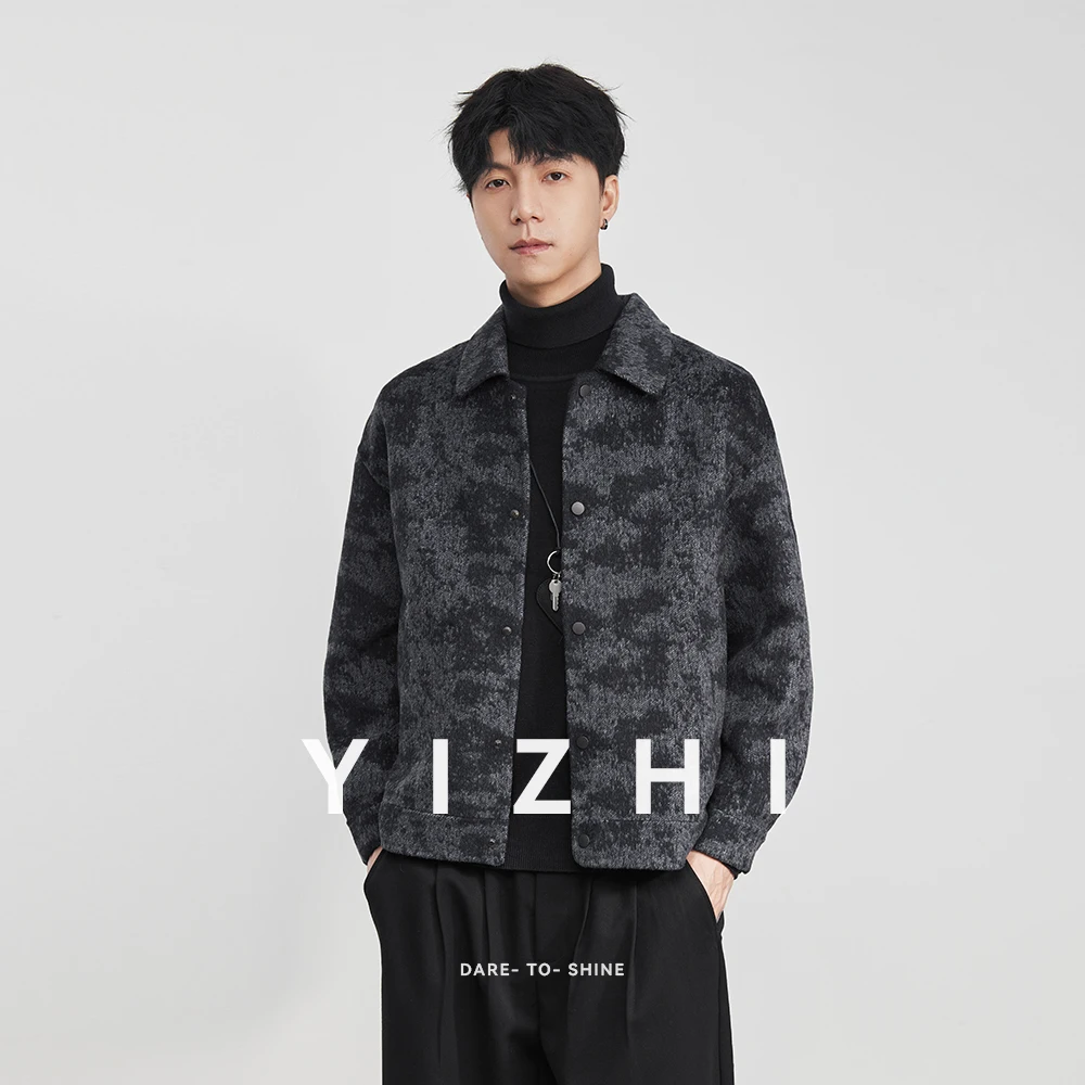 

Fashion Men's Double-Faced Wool Coat 2025 Winter New Short Loose Trendy Men's Top Jacket