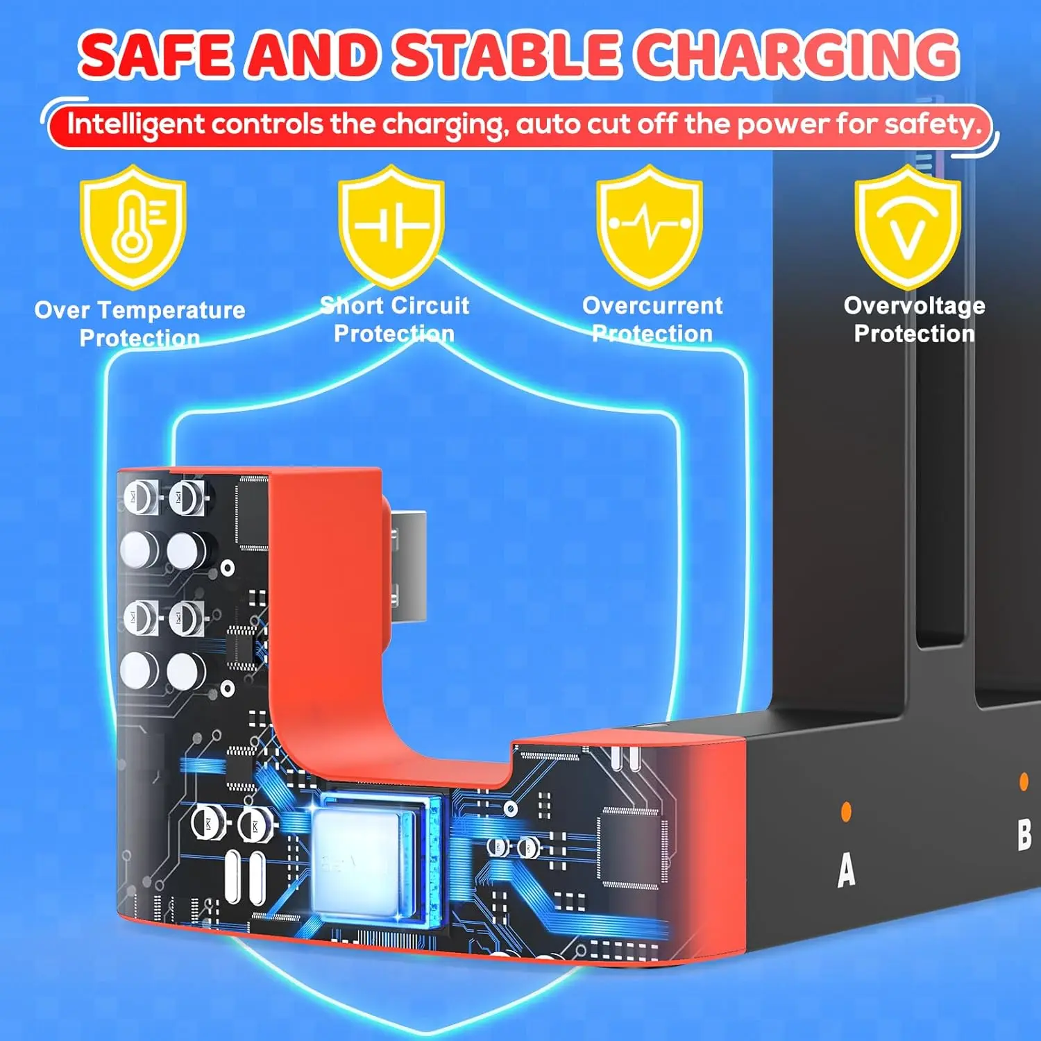 لمحطة قاعدة شحن سريعة Switch 2 Joy con للتبديل 2- شحن ما يصل إلى 4 وحدات تحكم، متوافقة مع وحدة التحكم Switch 2 #6