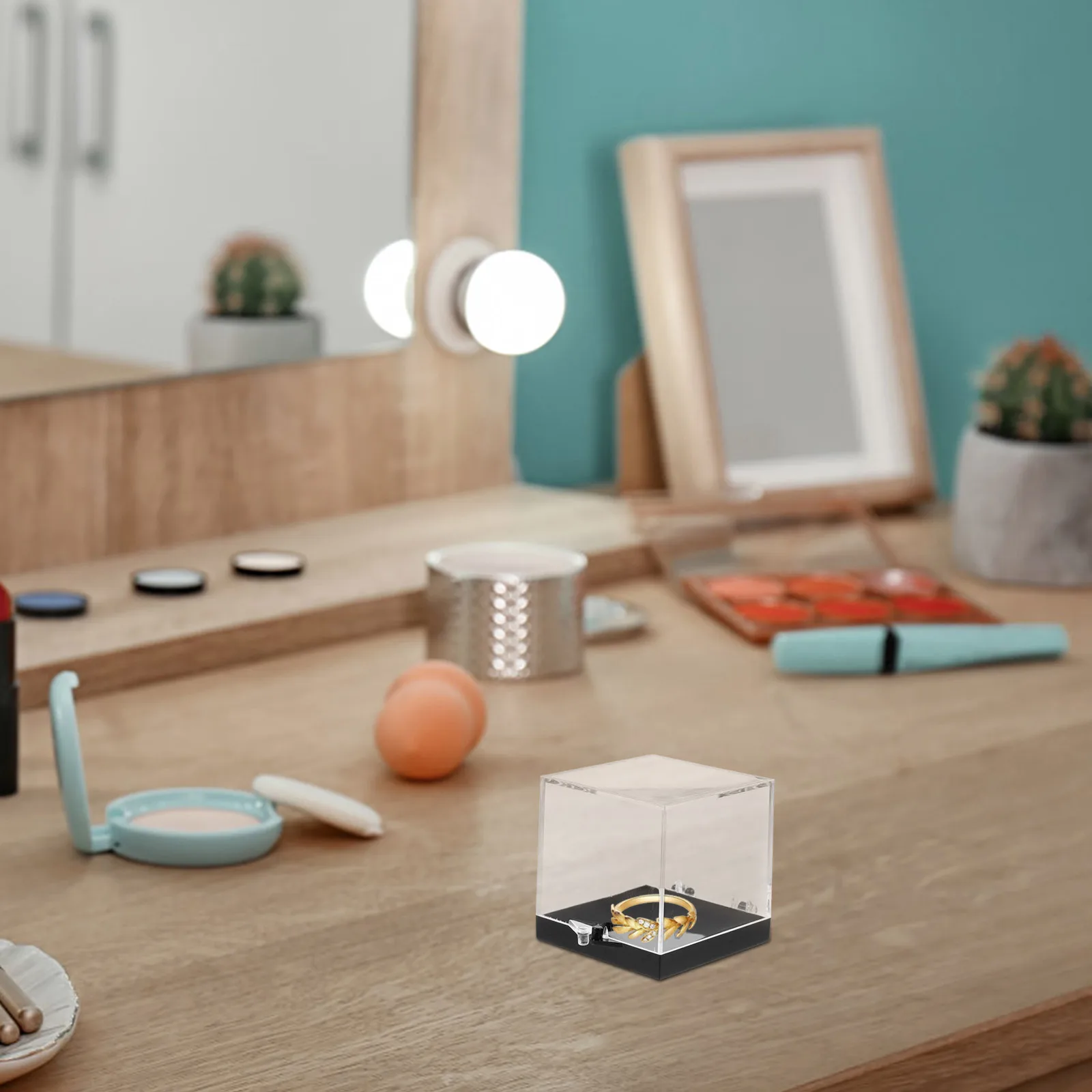 

3Pcs Clear Display Box Transparent Specimen Storage Container Durable Easy for Minerals Stones Small Organizers