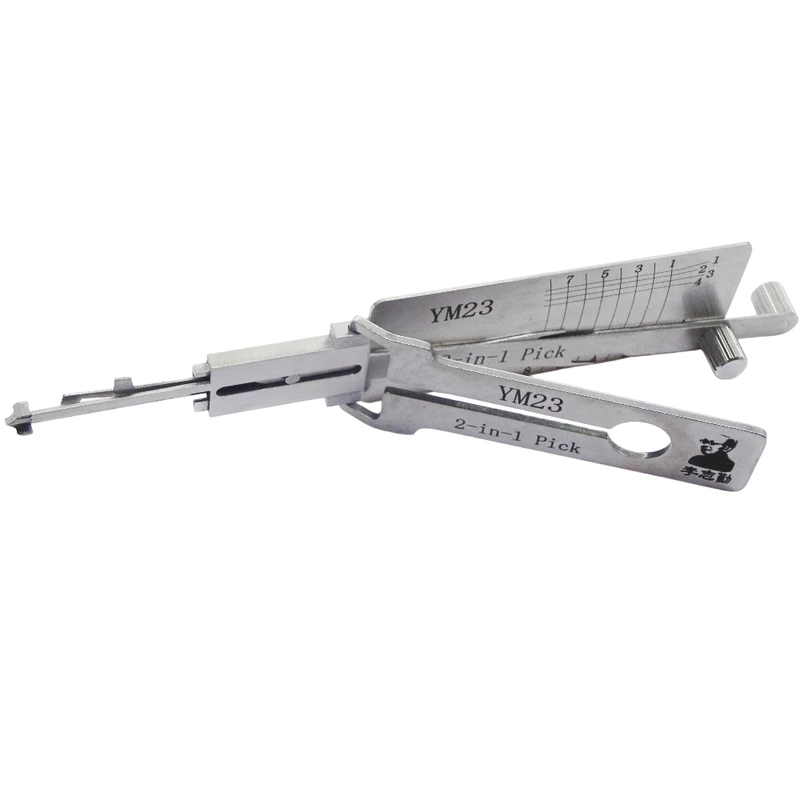 Lishi YM23 2-in-1 Schlosserwerkzeug Lockpicking-Decoder Flachfräser für Smart-Automodelle