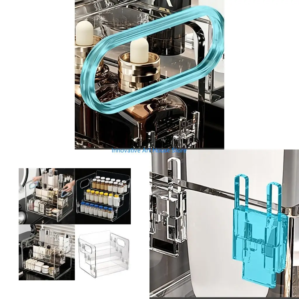 E1PC Space Saving 3 Tiers Rotating Storage Rack Clear Storage Organizers for Pharmaceuticals Bottles and Pills Boxes