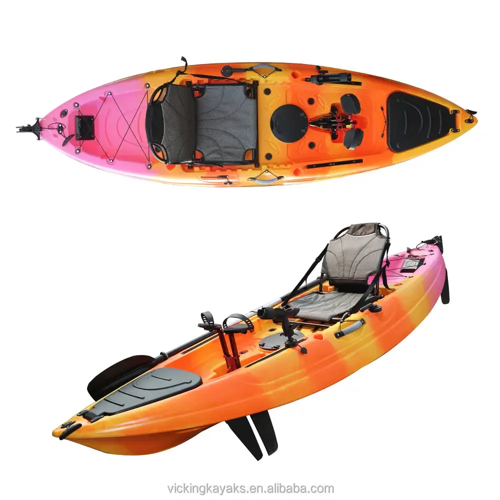 Wholesales Fin Drive Kayak Single Seat Fishing Kayak Boat 9.5FT Sit on Top Pedal kayak