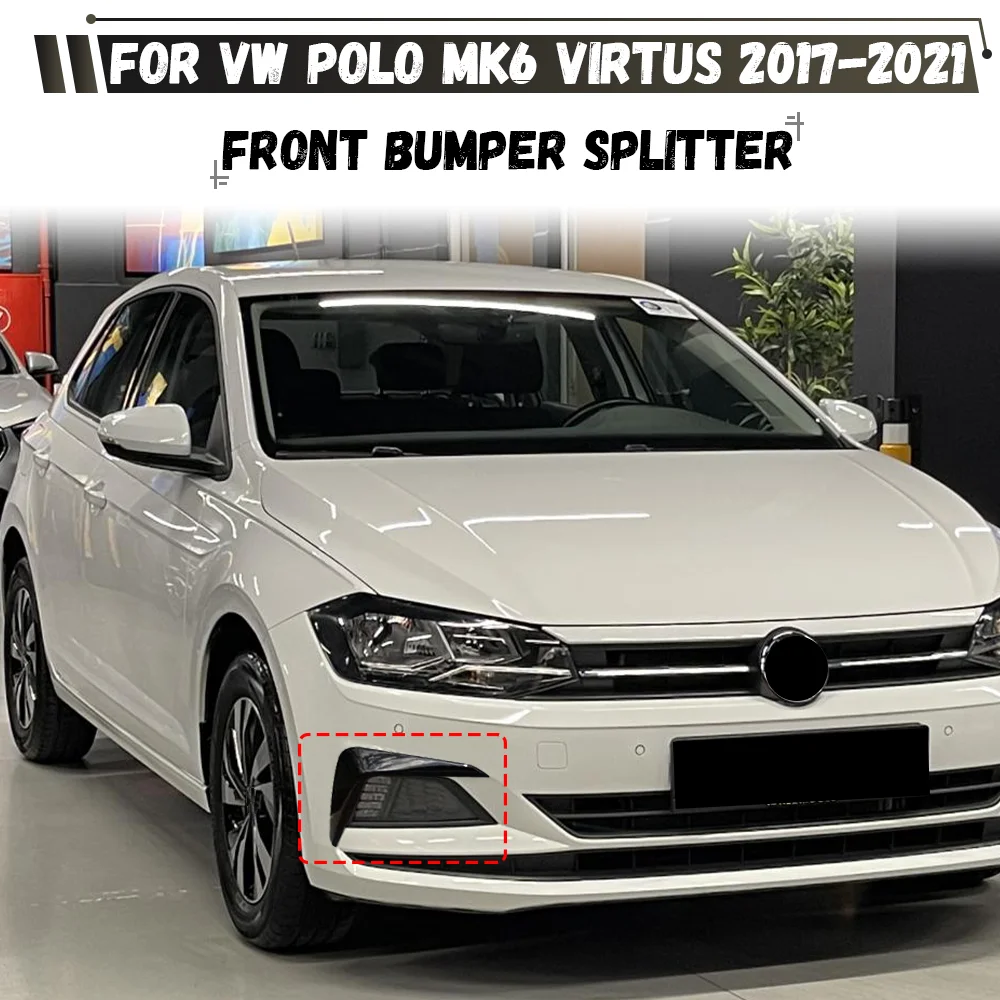 Para Volkswagen VW POLO MK6 Virtus 2017 2018 2019 2020 2021, Tiras de Luces Antiniebla Delanteras, Divisor de Parachoques, Cubierta de Ceja, Lámpara