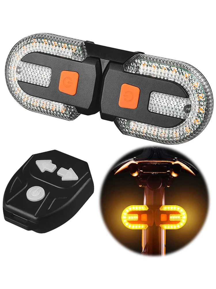AliExpress alloet 1-8PCS Bike Turn Signal Rear Light Wireless Remote Control Safety Taillight Rechargeable LED Warning Tail Lamp Bike Accessories