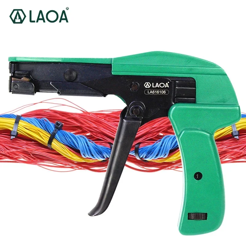 LAOA Aluminium alloy Cable Tie Gun Cutting Fastening Tool Width 2.2 to 4.8MM Nylon Tightening The Clamp Line Tension Cutoff