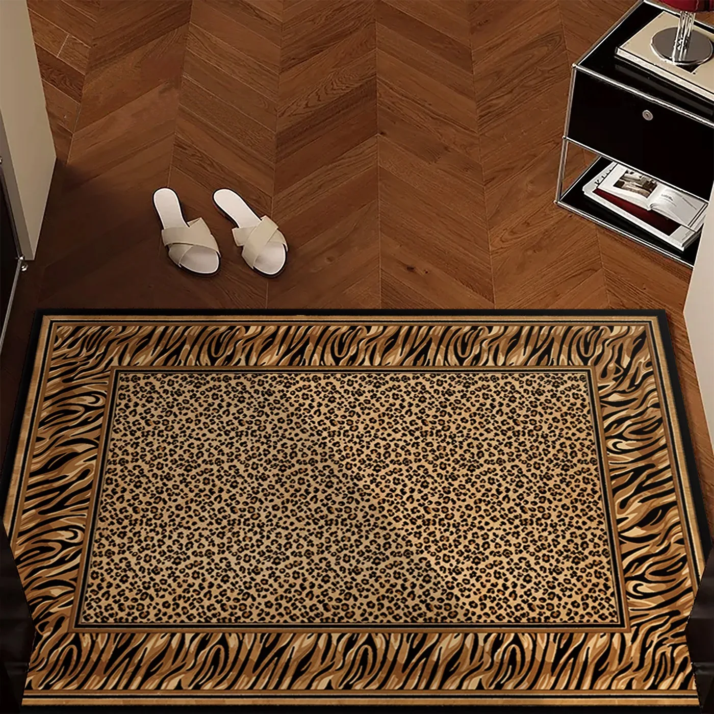 Leopard Print Entrance Doormat Pvc Anti-slip Wear-resistant Welcome Rug Porch Change Insole Carpet Entry Door Mat Kitchen Rugs