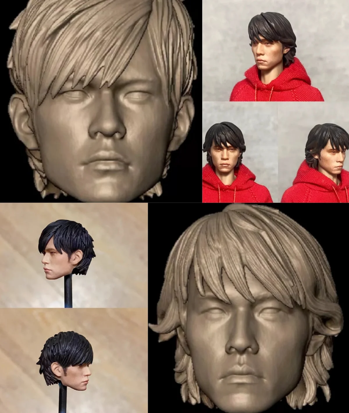 【30days Made】1/12 Scale Male Soldier Singer Pop Star Zhou Unpainted/Painted Head Sculpt Accessories Fit 6''Action Figure Model