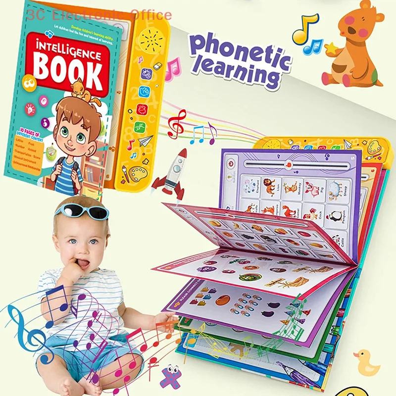 

Ingenious English Learning Touch Book for Kids, Interactive Sound Function, Reusable Pen, Excellent Birthday Present.