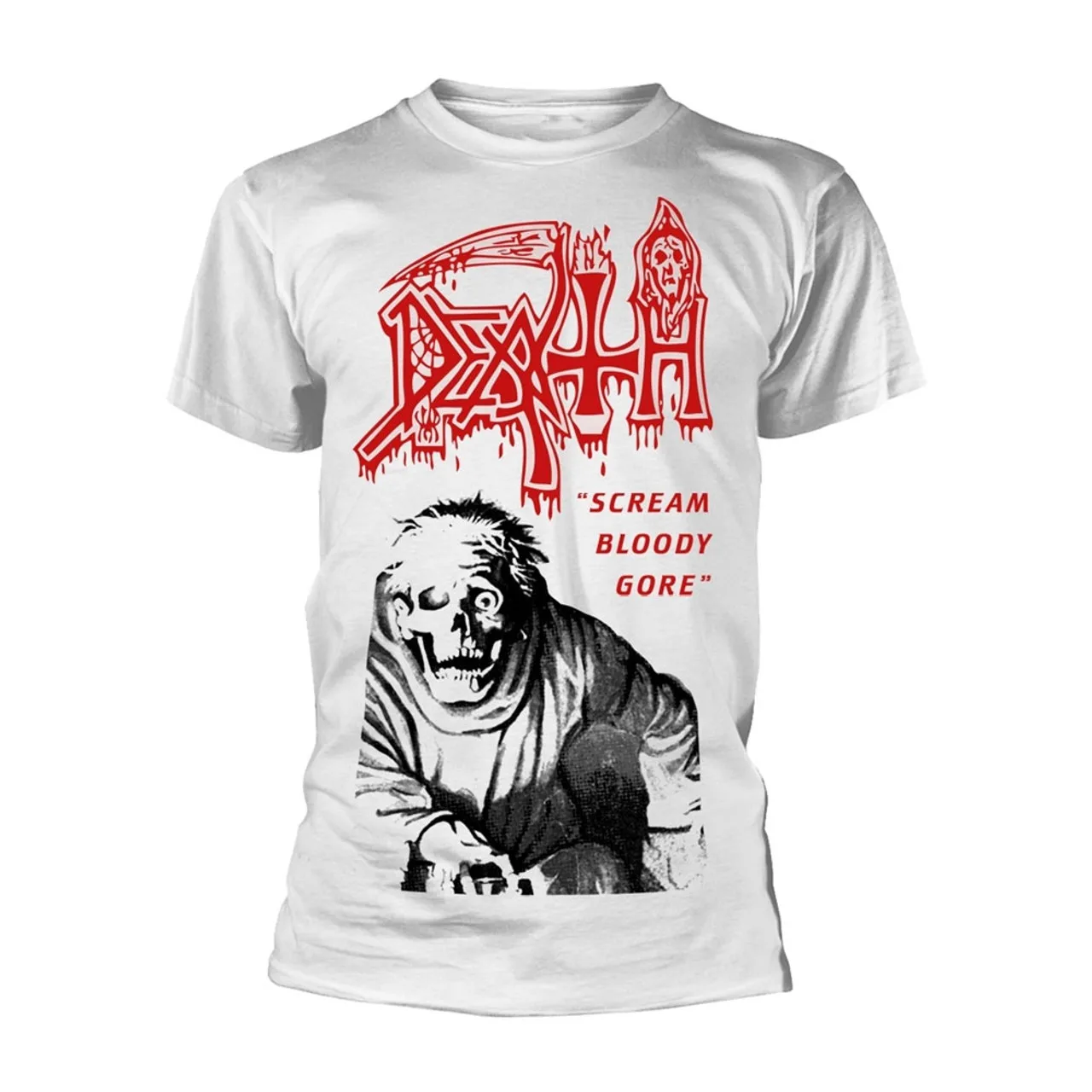 تي شيرت Death Scream Bloody Gore مطبوع عليه رسومات جرافيك للرجال والنساء فضفاض بأكمام قصيرة لملابس غير رسمية طوال العام فاخر
