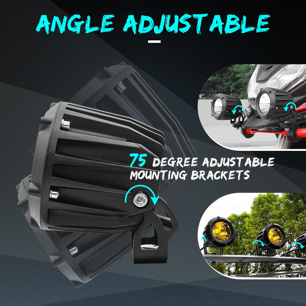 HAOLIDE 3 بوصة LED ضوء العمل مع مصباح قيادة مساعد الضباب لالتقاطات رياضية الطاقة الثقيلة دراجة نارية فان تخييم 12 فولت 24 فولت