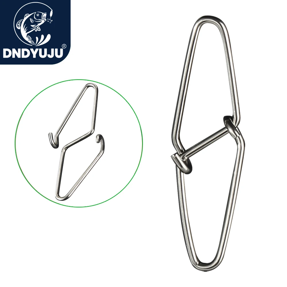 DNDYUJU 50-100PCS Stainless Steel Diamond Pin Fishing Swivel Snap Fishing Lure Pin Fishing Lure Connector Fishing Accesories