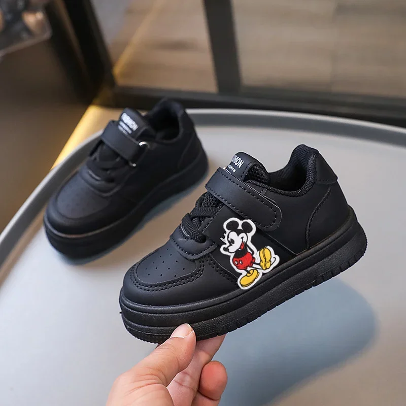 Hoge top jongens boardschoenen zachte zool baby peuter schoenen Disney Mickey Mouse kinderen sneakers lente herfst nieuwe meisje casual schoenen