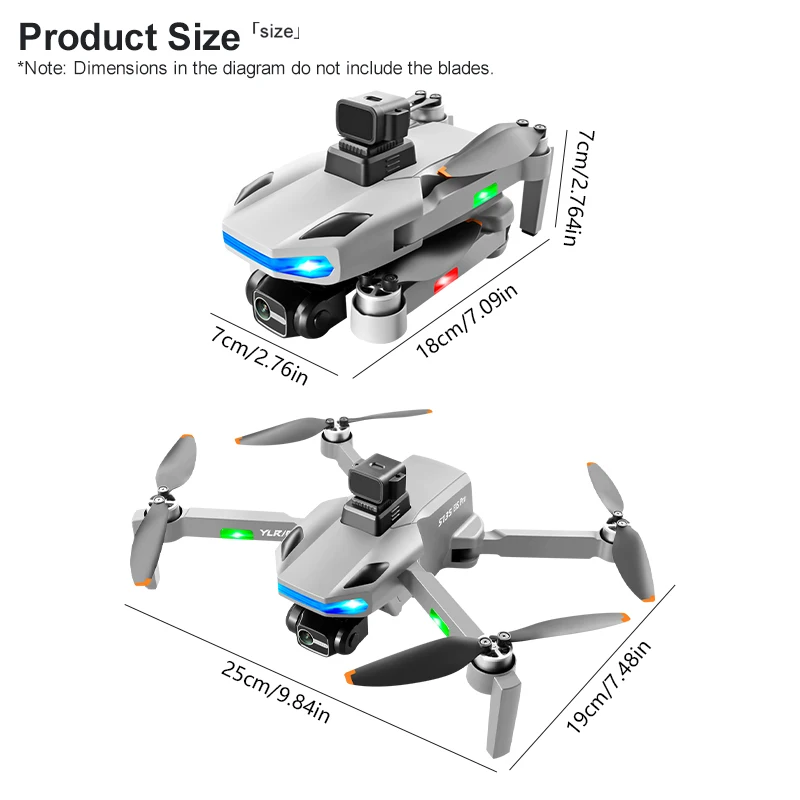 S135 Professional RC Drone, Evasão Inteligente de Obstáculos, Posicionamento GPS Preciso, com Câmera Elétrica Gimbal 1080P, Novo