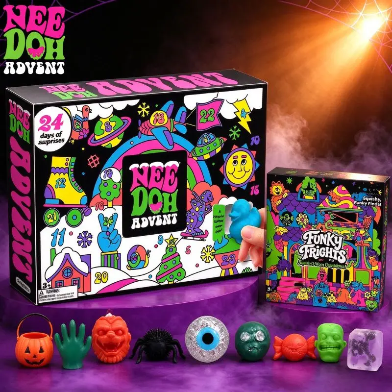 2027 NeeDoh Advent Calendar 24Pcs Fidget Dolls 24‑Day Christmas Countdown Surprise Box Soft Squishy Stress Relief Sensory Toy