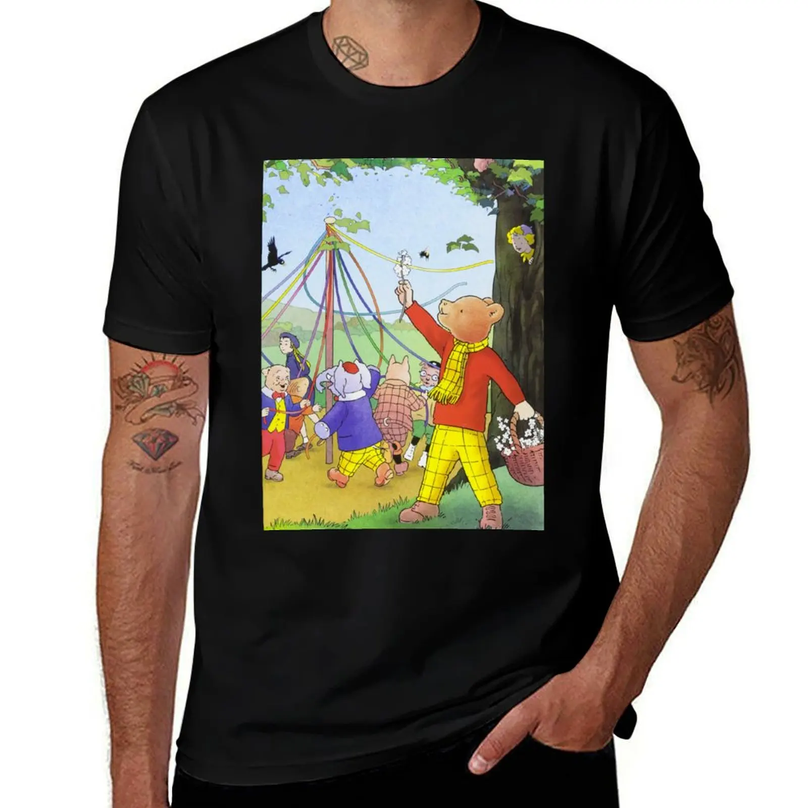 Rupert Bear T-Shirt Thanksgiving Casual Tee T-Shirt