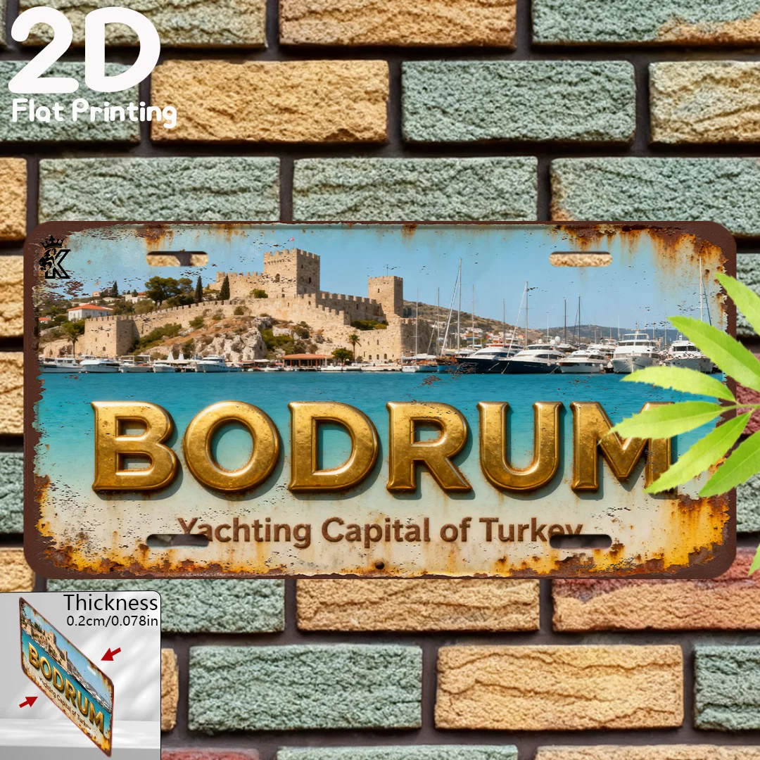 2D Flat, 2D Flat Printing, 1pc, for Decor Only, Decorative Plaque & Statues (15.24cm X 30.48cm), Bodrum Turkey Yachting Capital