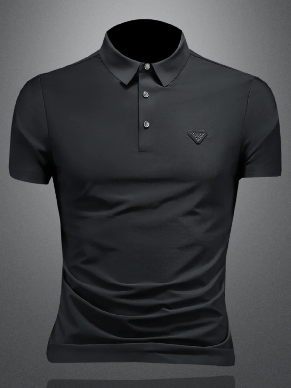 

Summer Thin Ice Silk irt Men's Faionable Sl Elastic Ice Sensation ort Sve T-irt Skin-friendly Comfortab...