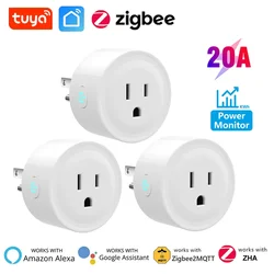 Tuya 20A Smart Plug Zigbee Socket US Canada Mexico Peru Japan with Power Monitoring Timing Function Works With Alexa Google Home