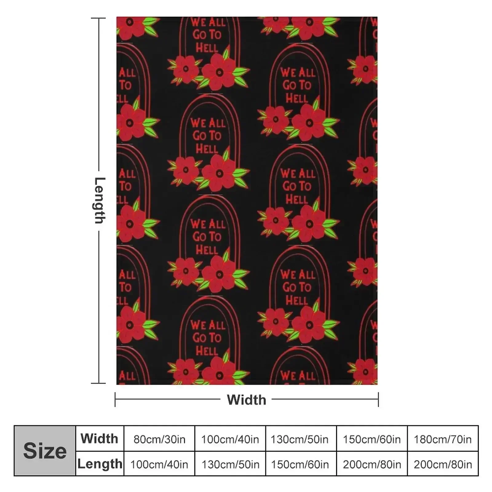 We All Go To Hell Throw Blanket couch cozy soft plush fuzzy picnic outdoor blanket